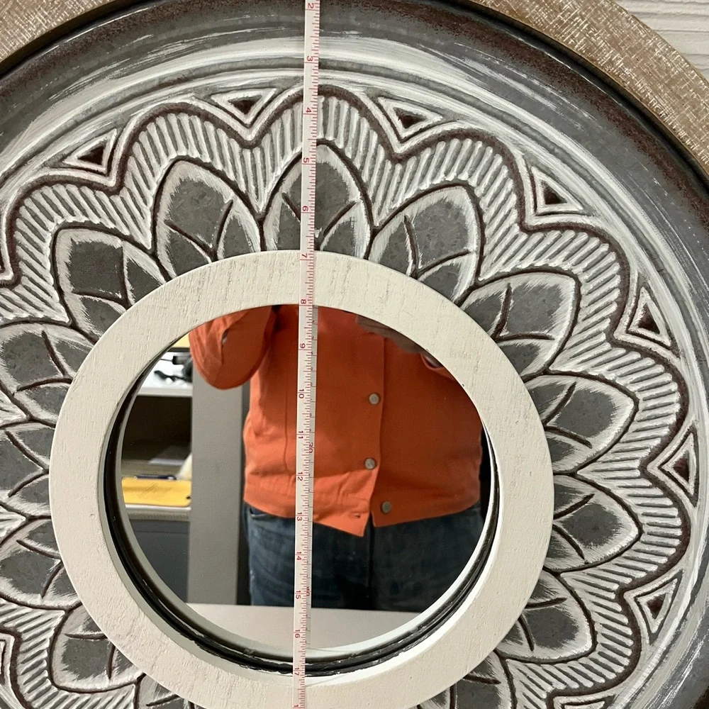 Rustic Gray and Brown Wall Mirror